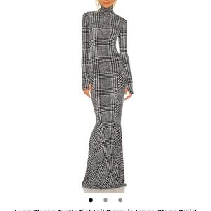 Plaid Turtleneck Maxi Dress